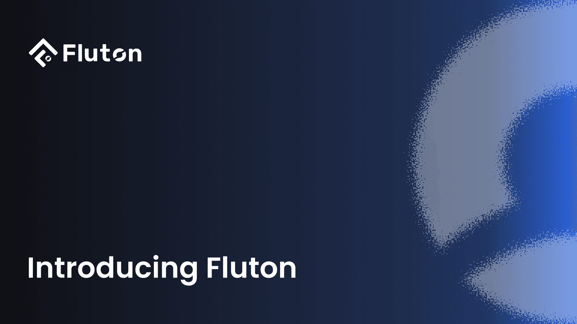 Fluton logo with texture effect and Fluton logo at top left with the text "Introducing Fluton" Fluton logo with texture effect and Fluton logo at top left with the text "Introducing Fluton"
